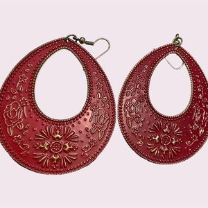 Red and gold earrings
